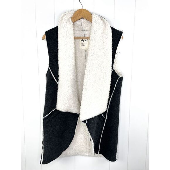 dylan Jackets & Blazers - Dylan Faux Fur Dark Great Shearling Vest Size M